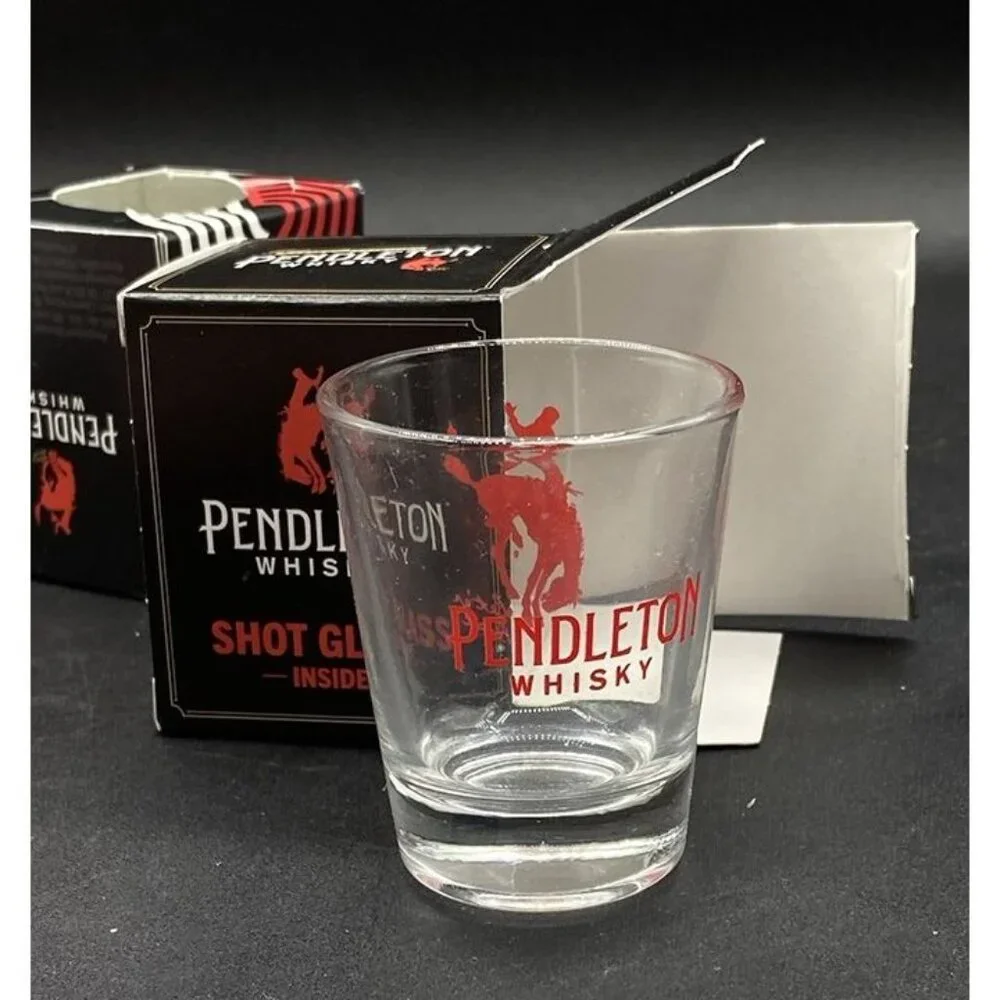Pendleton Whisky Shot Glass Portland Trail Blazers New Boxed Bottle Topper LOT 2